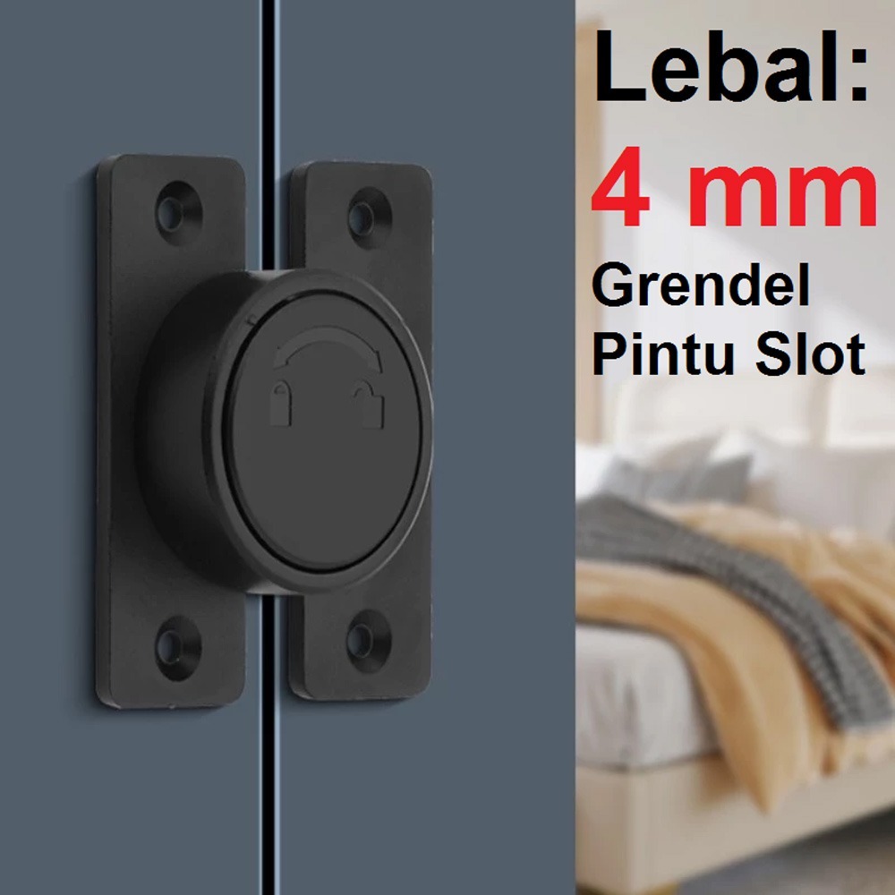 Kunci Pintu Grendel Gembok Putar Rotary Selot Logam Set Paket Pintu Geser Aluminium Kayu Keamanan Ru