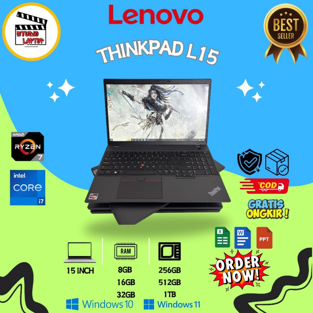 Lenovo Thinkpad L15 Gen 3 | L15 Gen 2 | Gen 1 Ryzen 7/5 | Intel I7 I5 16GB 512GB