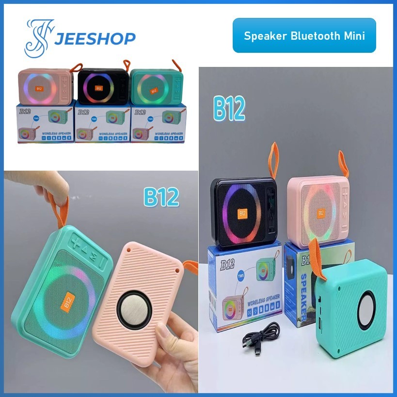 Speaker Bluetooth Mini B12 RGB LED Wireless Speaker TWS Mini RGB Light Portable