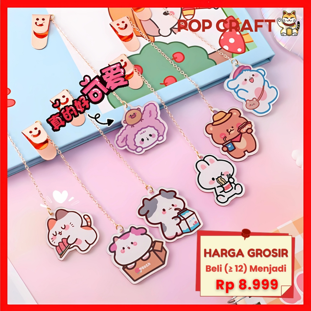 

PC Pembatas Buku Book Metal Clip Aesthetic Cartoon Unicorn Paw Pembatas Buku Karakter Korean - AT23