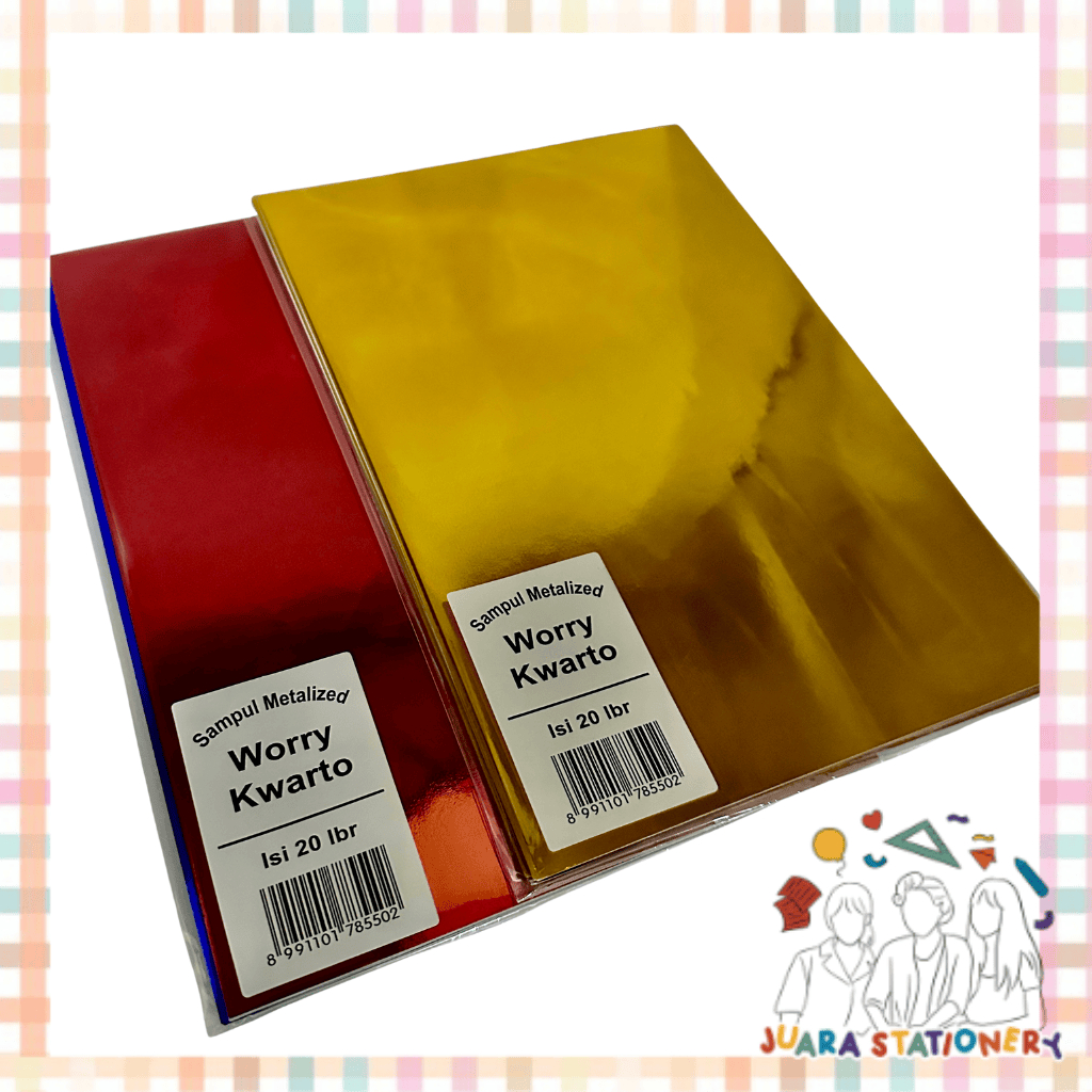 

(612) Sampul Buku Metalik Kwarto Worry 20 lembar / Sampul Buku Kwarto Sampul Metalik Sampul Warna