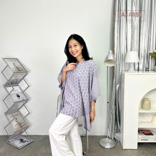 Soft Lilac Baju Batik Wanita Atasan Batik Wanita Blouse Wanita Batik Wanita Zista By Saharsa