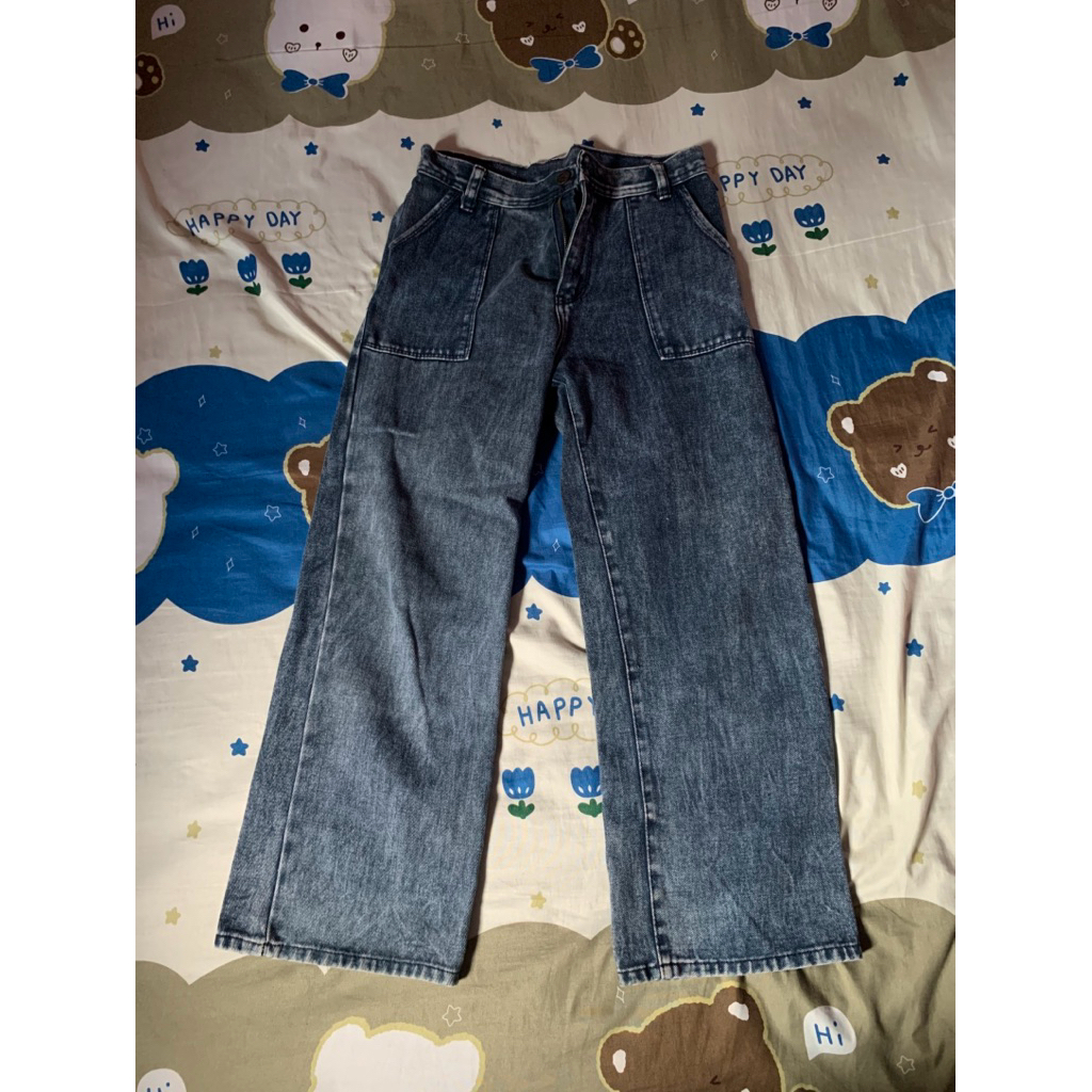 PL celana kulot jeans pull&bear