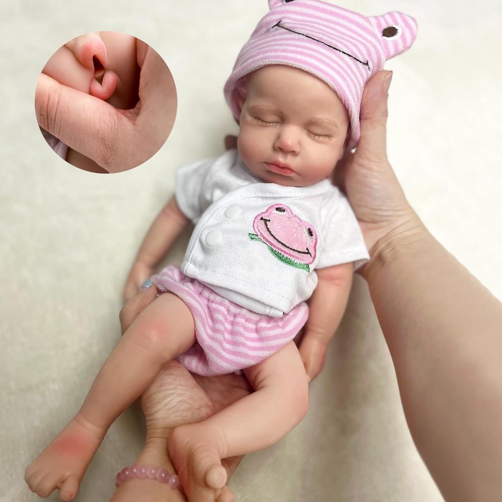 OtardDolls 33cm Reborn Baby Dolls Silicone Full Body Girl Lifelike Handmade Painted Dolls