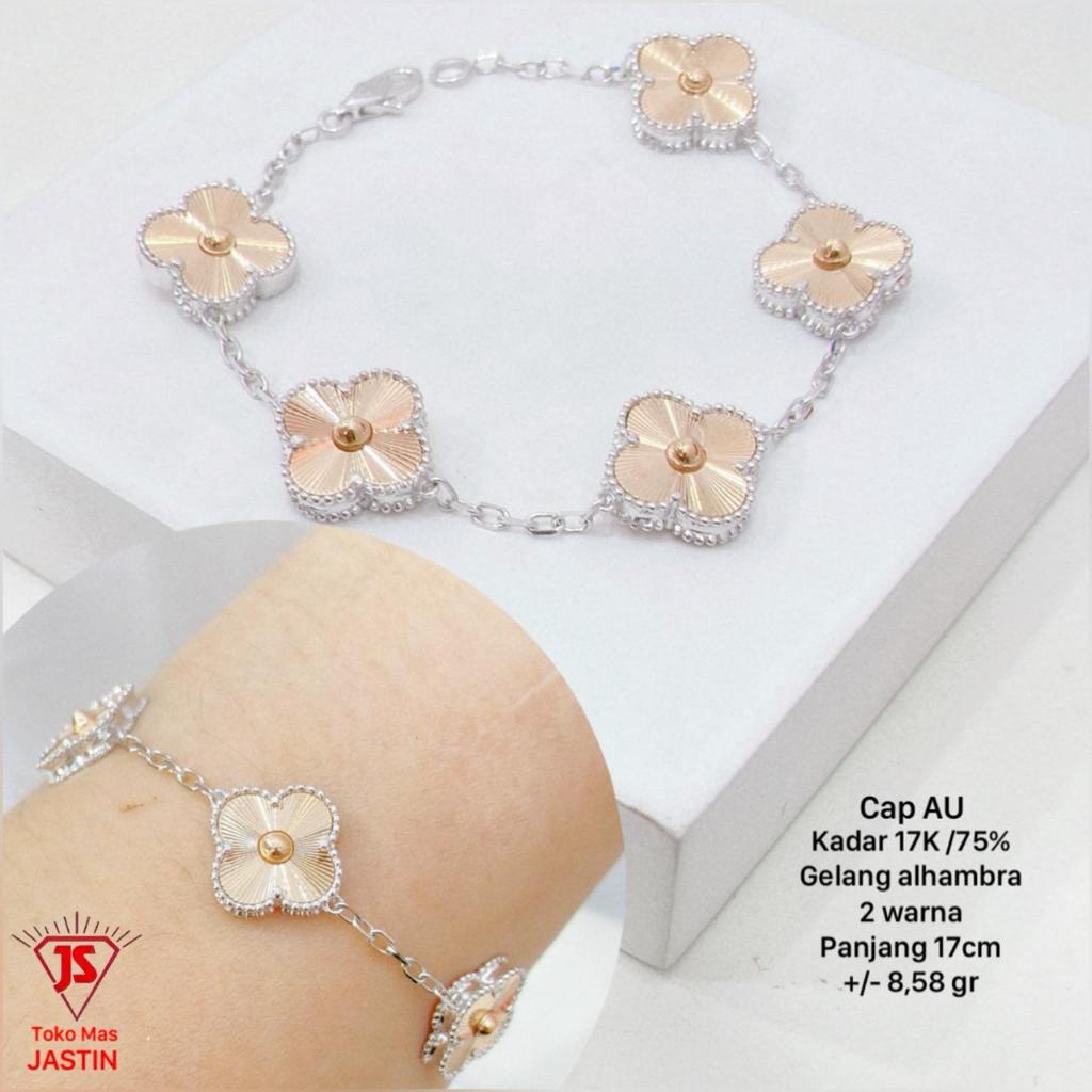 satu set alhambra 2 warna barang import ITALY AU750 kadar 17k/750