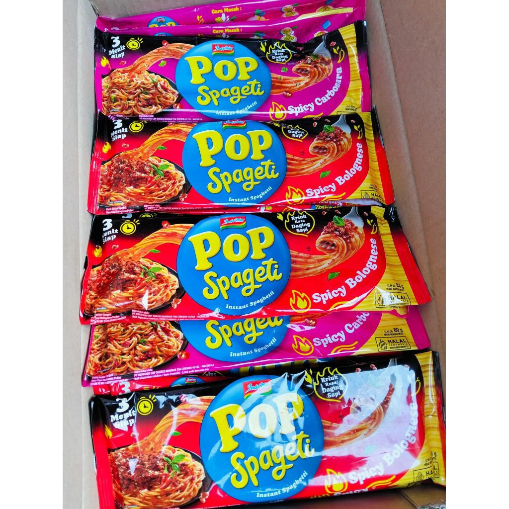 

Indofood Pop Spagetti Spicy Carbonara Spicy Bolognese