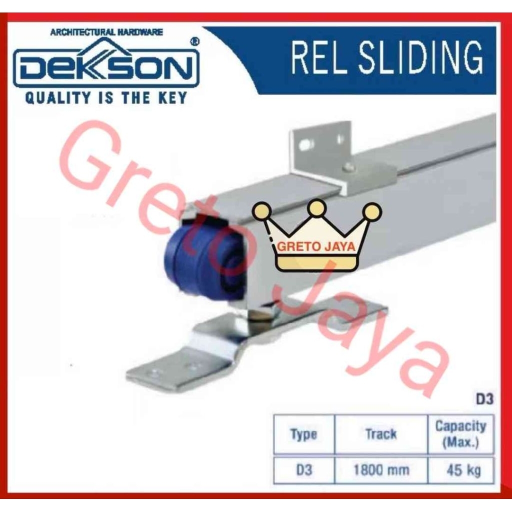D3 DEKSON Rel Sliding 180 cm Track Aluminium Alminium Almunium DEKKSON Sleding Ril Pintu Geser Atas 