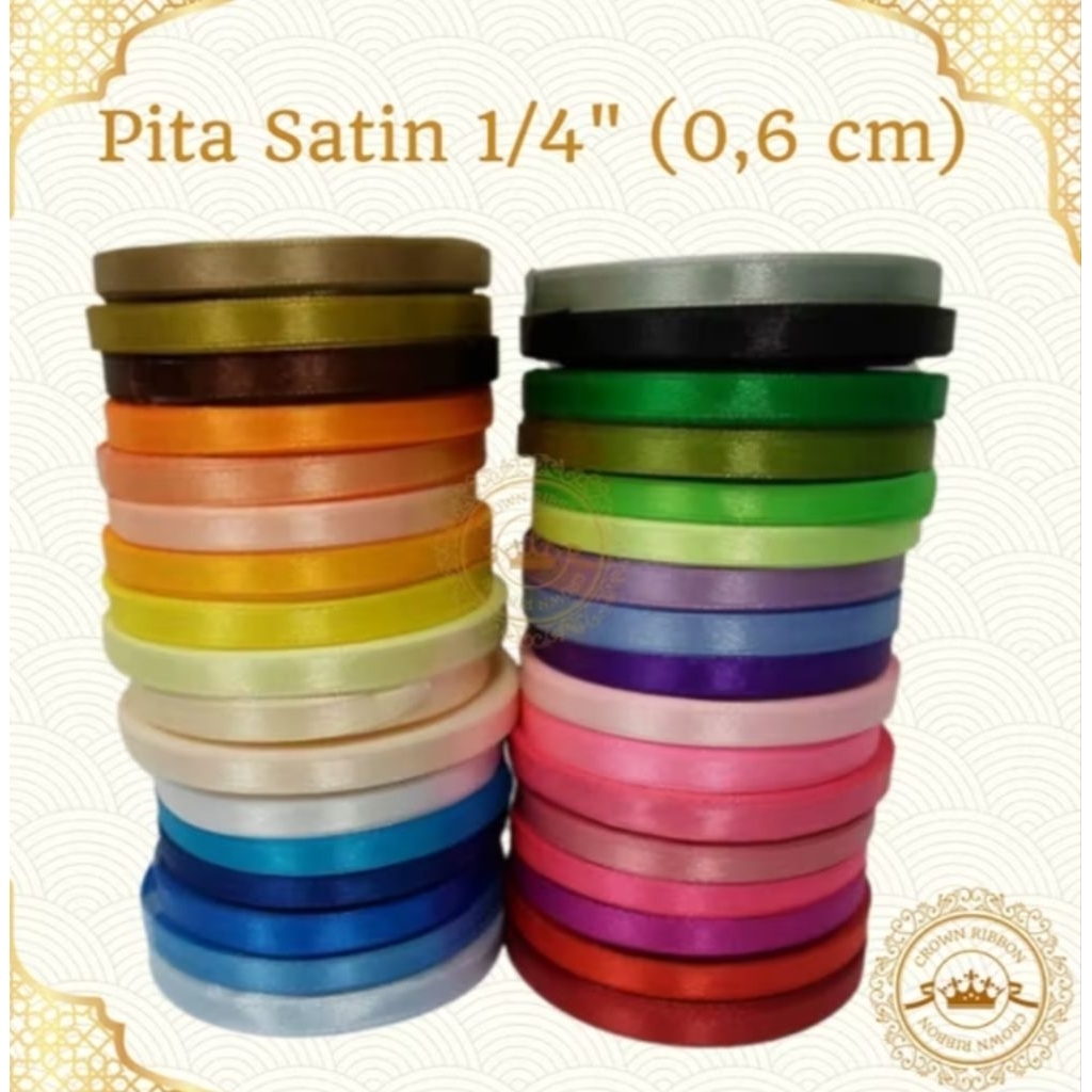 

PITA SATIN 1/4 Inch (0,6 cm) panjang 20-25 yard