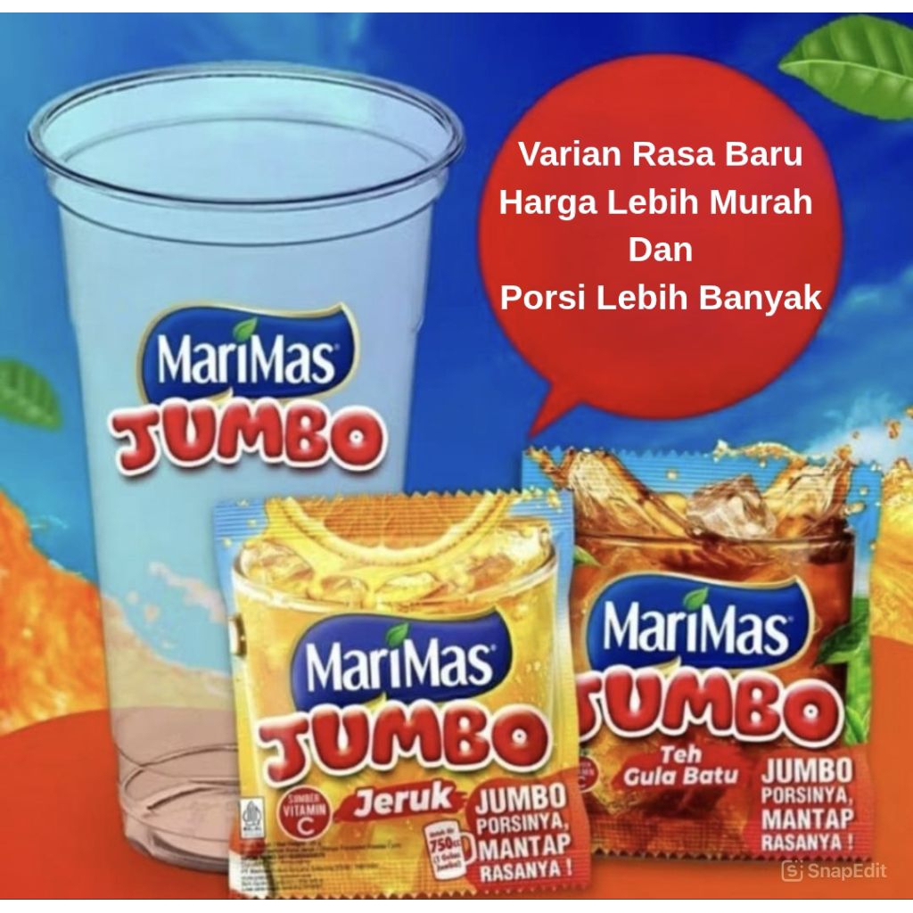 

Marimas Jumbo 1 Renceng Isi 10pcs - Minuman Serbuk Varian Rasa Baru