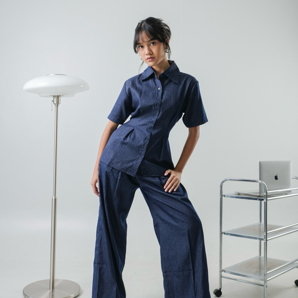 CastleLabel - Alea Top Denim Short Sleeve & Long Sleeve