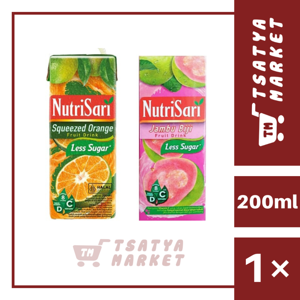 

NUTRISARI MINUMAN BUAH BERVITAMIN JERUK JAMBU BIJI LESS SUGAR 200ML