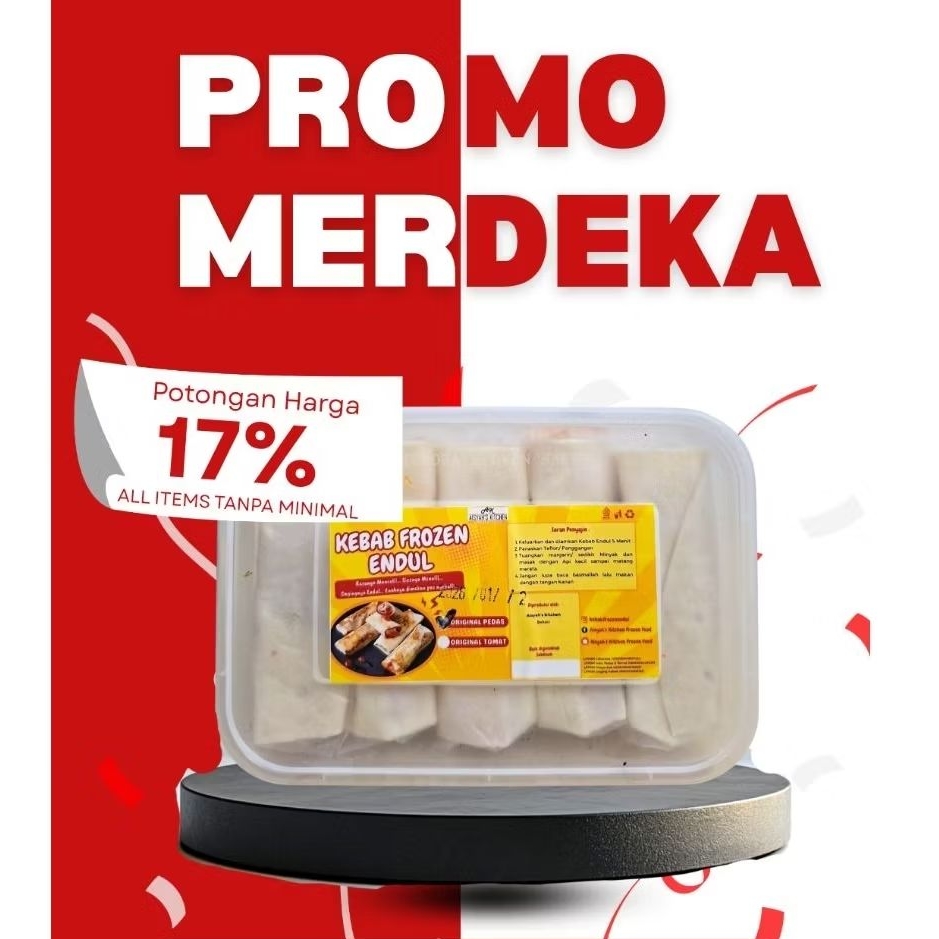 

Kebab Frozen Endul Mini isi 10 full daging tanpa sayur pedas dan tidak pedas