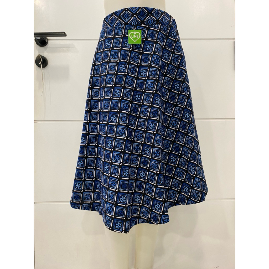 Terbaru rok 7/9 wanita bahan waffel motif