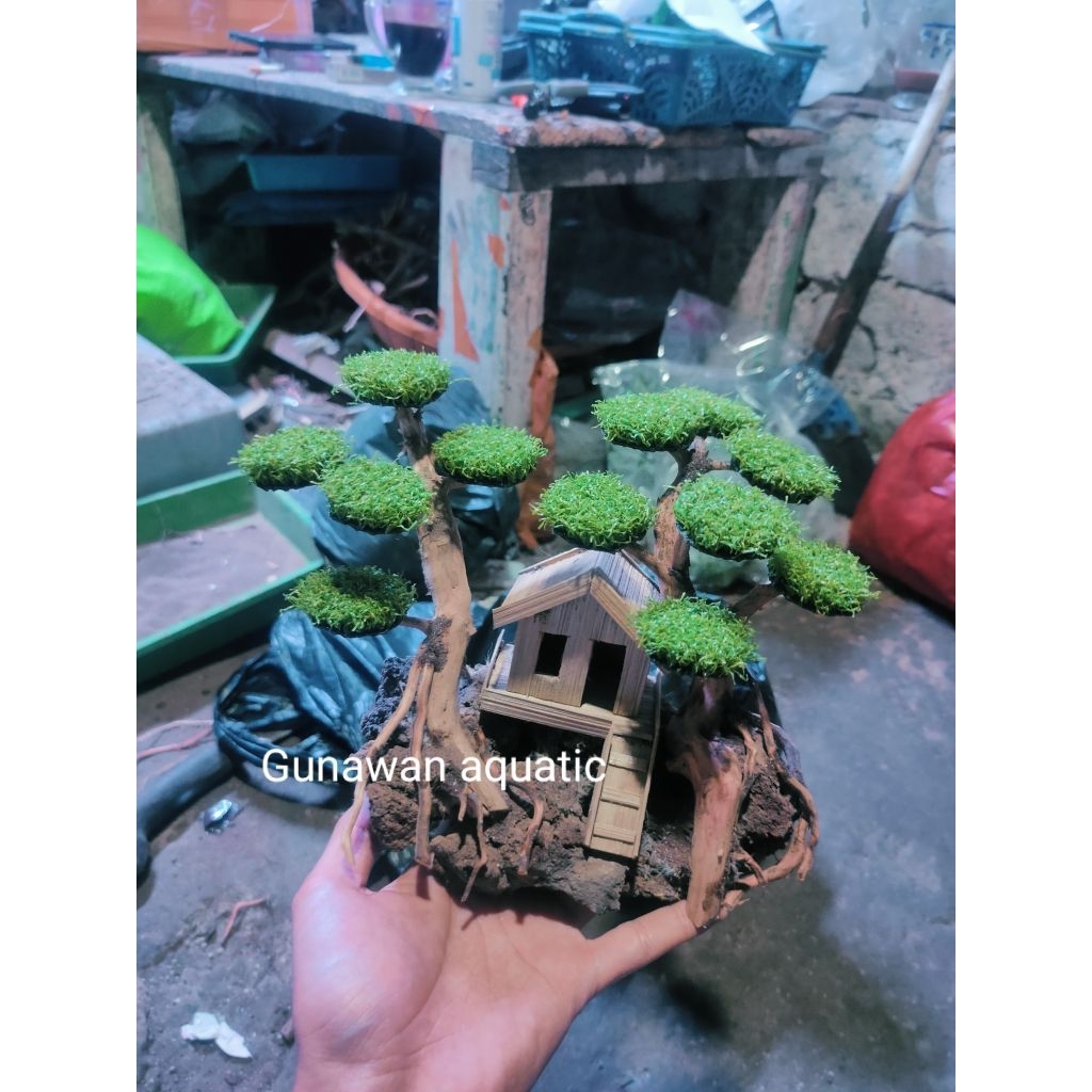 bonsai sintetis bonsai aquascape hiasan aquarium