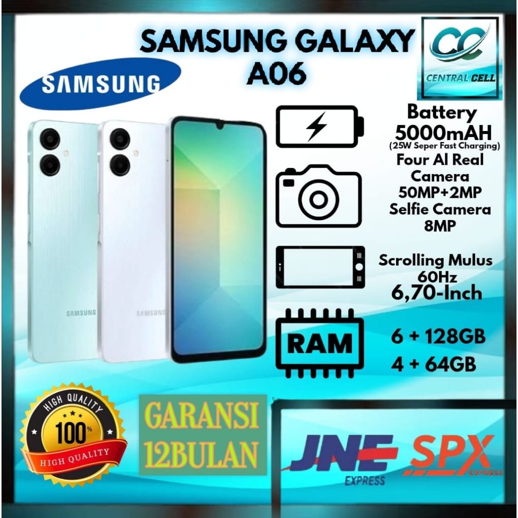 [NEW PROMO] HP SAMSUNG GALAXY A06 Ram 4+64 / 6GB+128GB {Battery 5000mAh + Camera 50MP + Display 6,7 