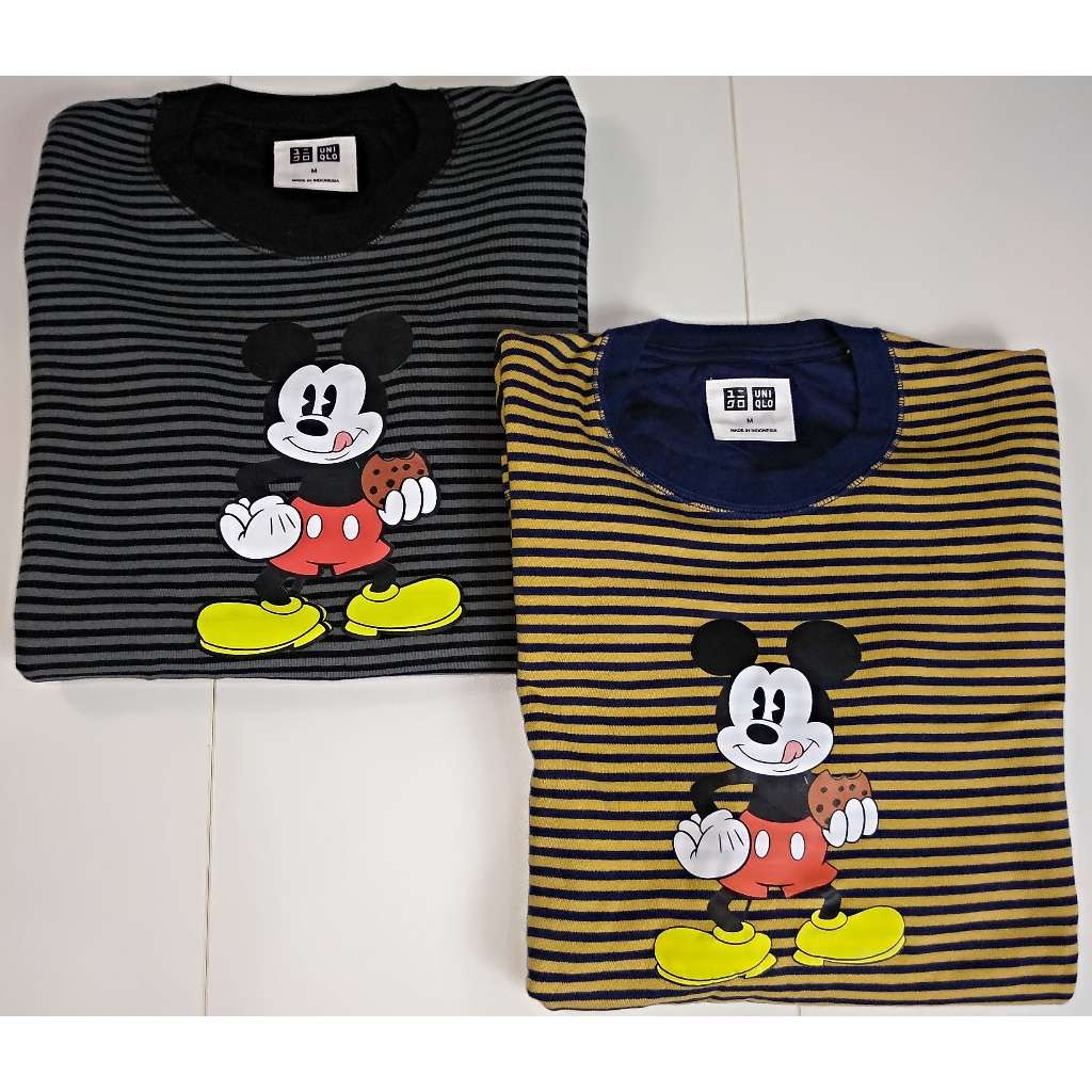 Sweater Uniqlo Disney Stripe Mickey Mouse
