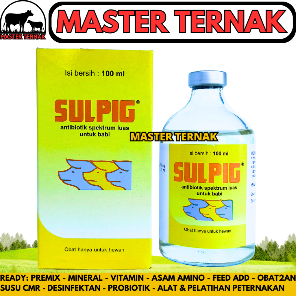 SULPIG 100 ml - Obat Antibiotik Spektrum Luas Babi Medion