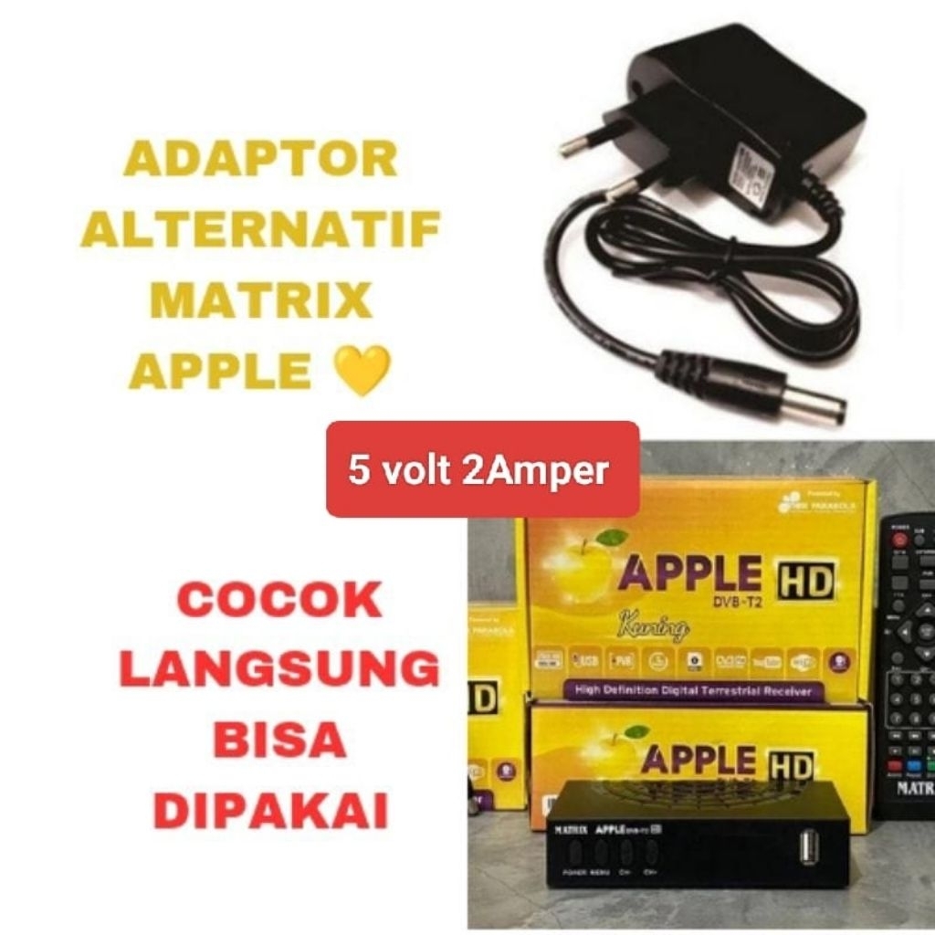 Adaptor  power stb merk MATRIX apple kuning 5volt 2A