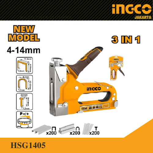 Staples Gun 3-in-1 / Stapler Steples Tembak Staple Gun INGCO HSG1405