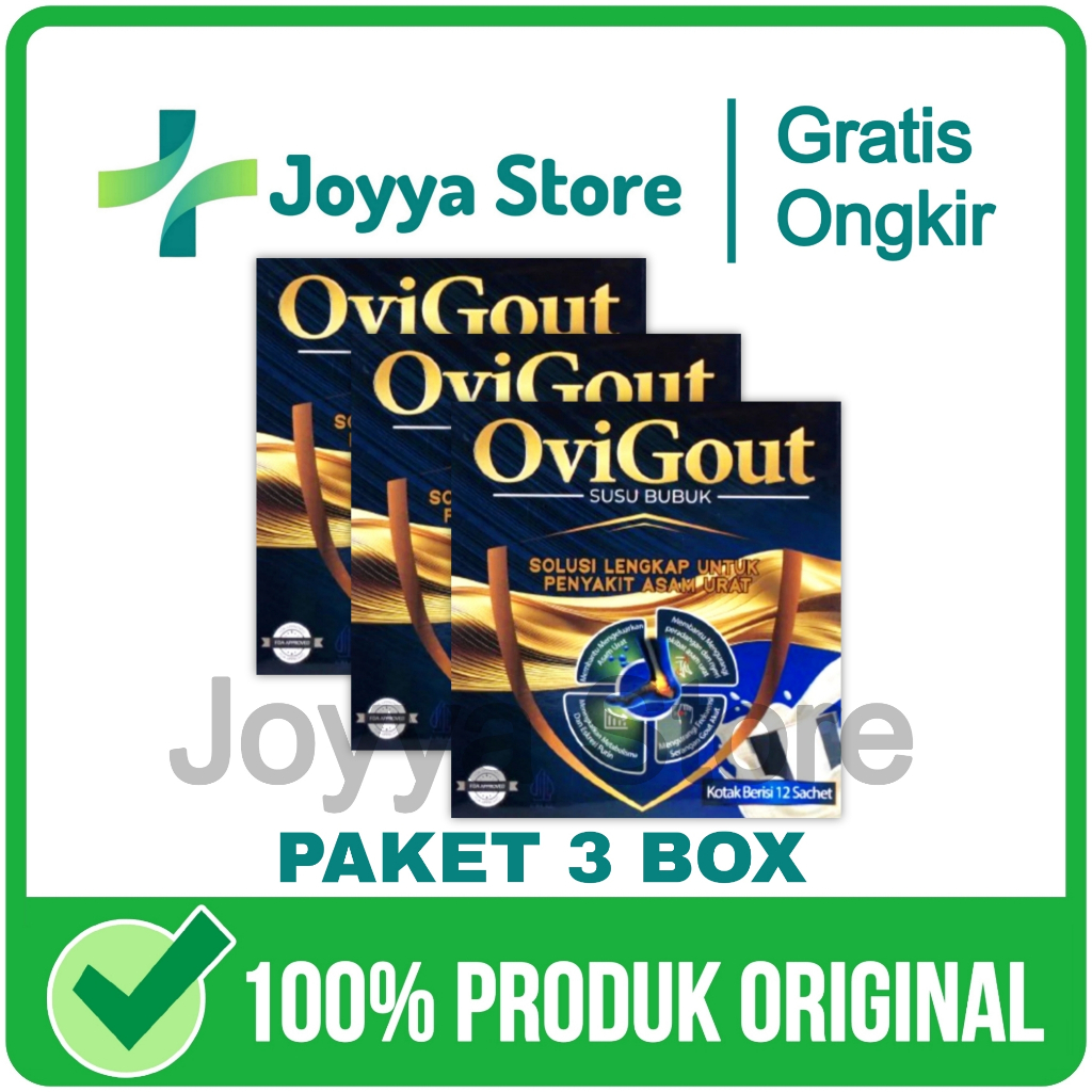 

3 Box Ovigout Susu Asam Urat Nyeri Sendi Kolesterol Terbaik No 1 Original Asli