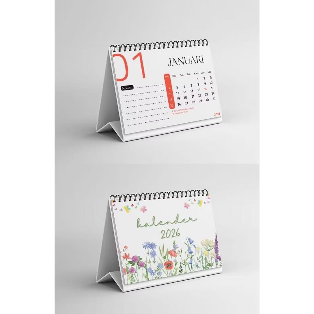 

Calender Meja A6 2026 - Ukuran A6 - Kalender Meja Aesthetic 2026 - Spiral Kalender 2026