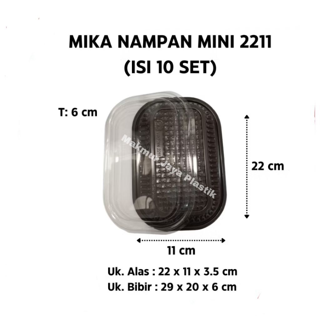 (10 pcs) Mika Nampan Mini 2211/Nampwn Mika Mini 2211/Nampan Plastik Mini Alas+tutup/Nampan Mika Mini