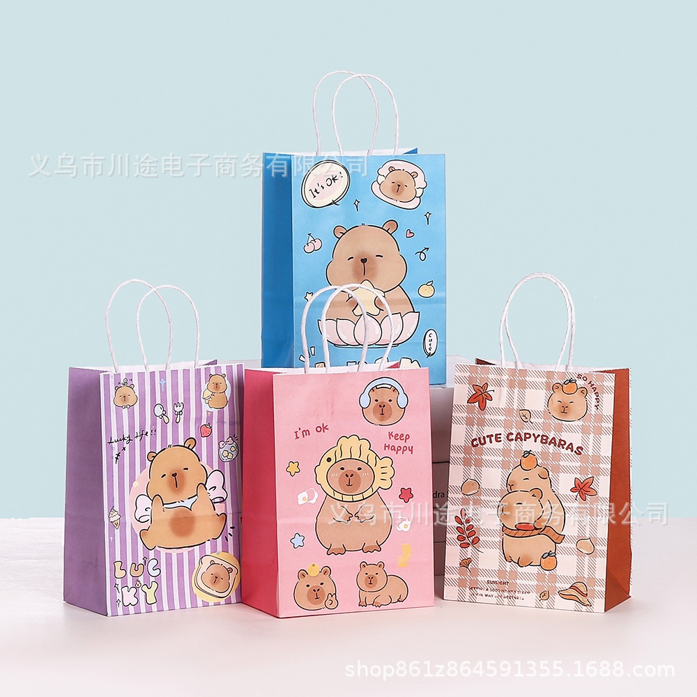 

Paperbag Capybara hampers kado ultah -paperbag birthday tema capybara