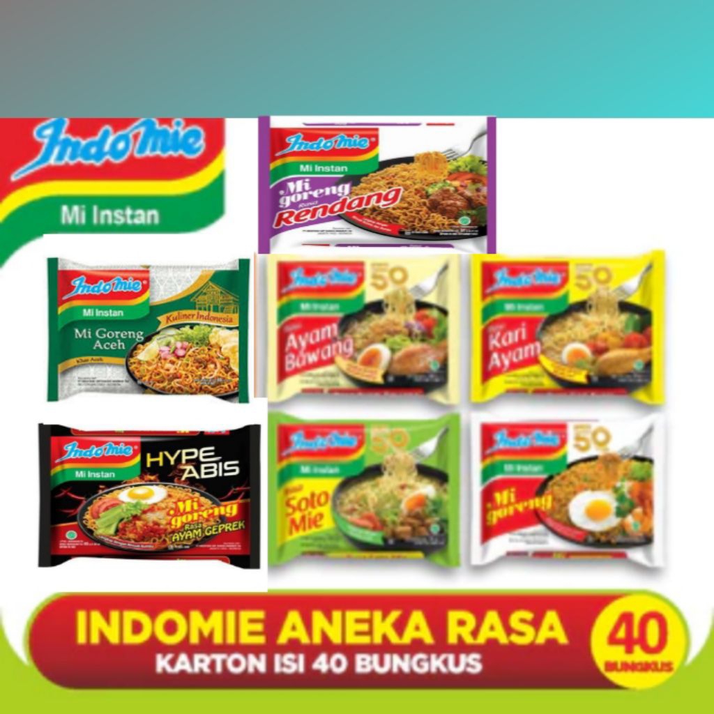 

Indomie Mie instant All varian 1 Dus isi 40 Pcs Bisa Mix Campur Rasa/Mix
