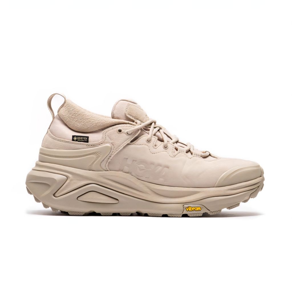 Sepatu hiking pria hoka kaha 3 low goretex oat milk