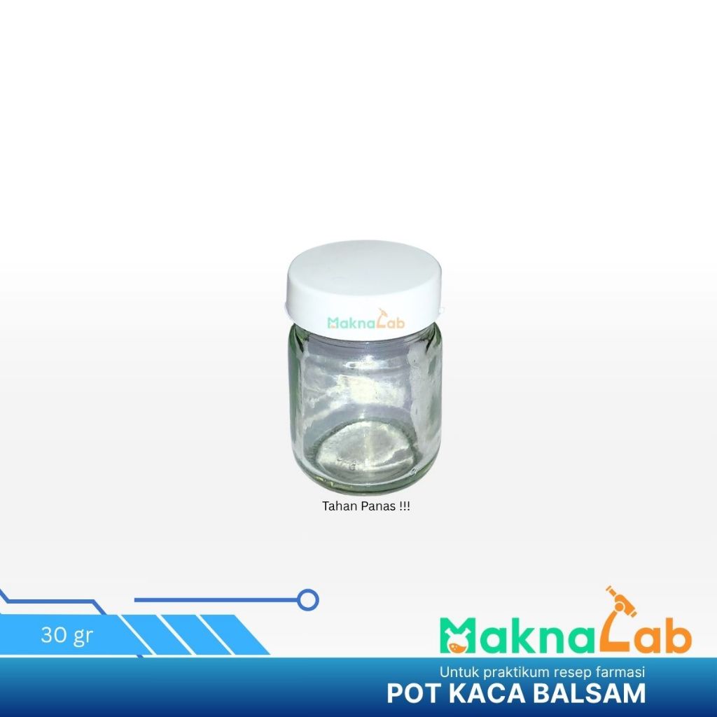 Pot Kaca Balsam 30gr Tutup Ulir Diameter 4cm l Pot Balsem l Wadah Balsam