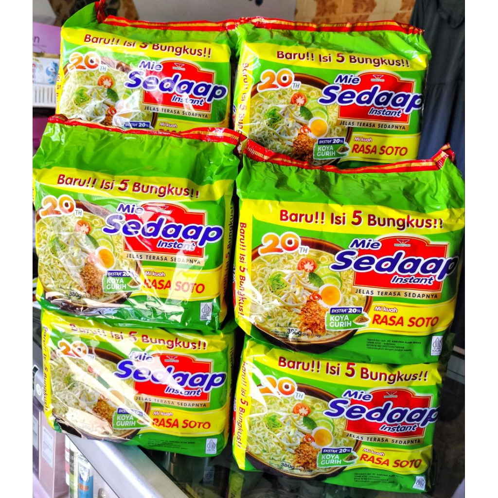 

PAKET HEMAT MIE SEDAP RASA SOTO ISI 5 BUNGKUS × 75 GR
