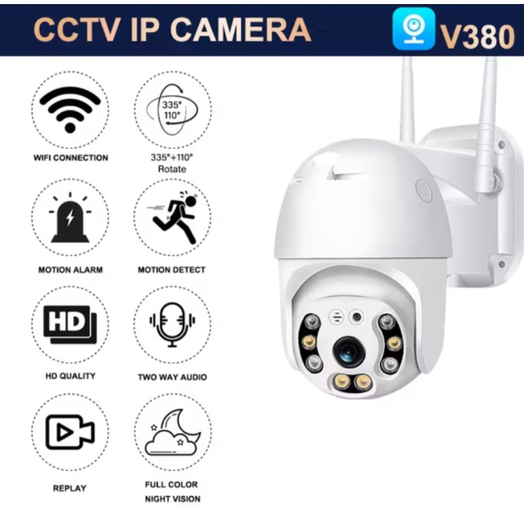 cctv wifi kamera v380 smart camera control ptz outdoor anti air terlaris