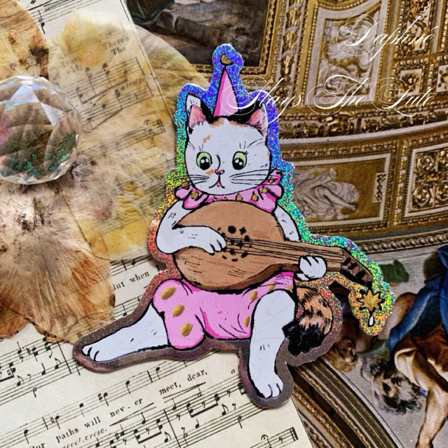 

Sticker Vinyl UV Print Hologram : Daphne Plays The Lute