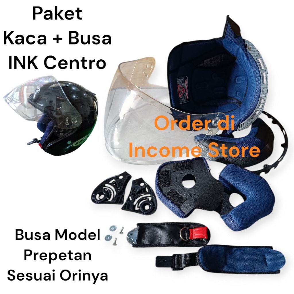 Paket Lengkap Kaca Helm INK Centro + Busa Fullset INK Centro Kaca Free Rachet