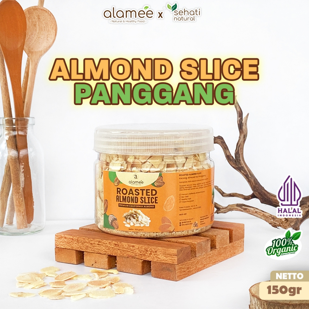 

ALAMEE Roasted Almond Sliced Almon Slice irisan panggang Kacang Almond Pacang Slice 150gr