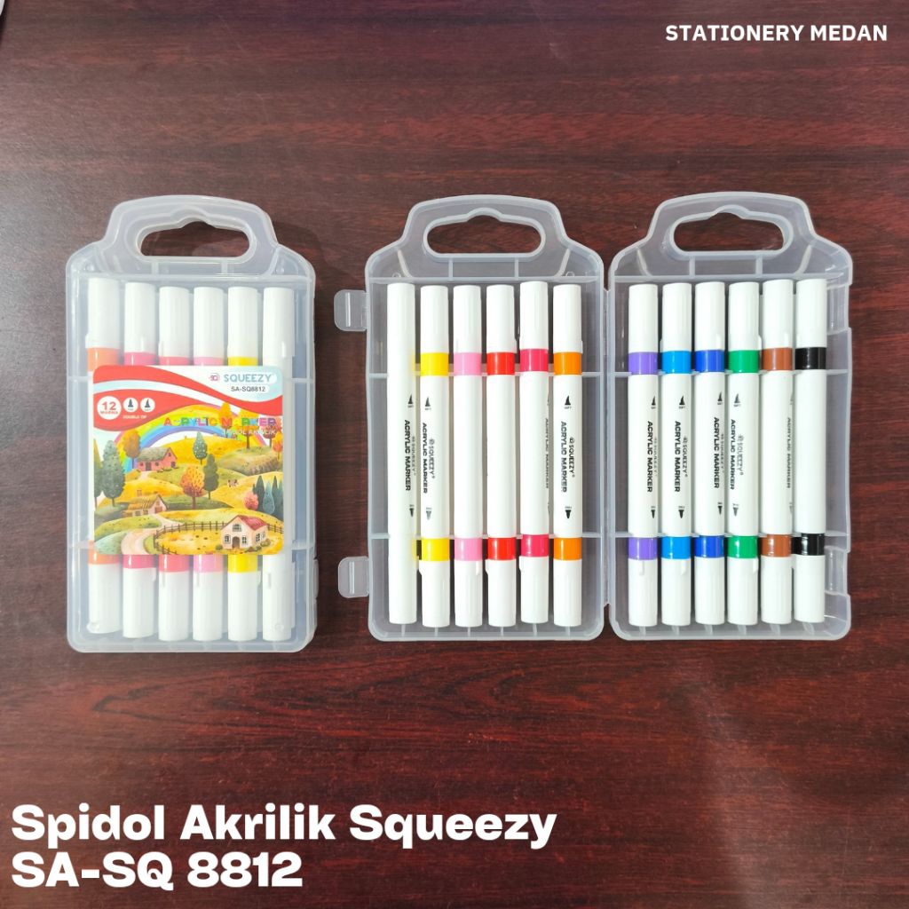 

SPIDOL AKRILIK ACRYLIC SQUEEZY DOUBLE TIP 12 WARNA SA-SQ8812 ( 1 Set )