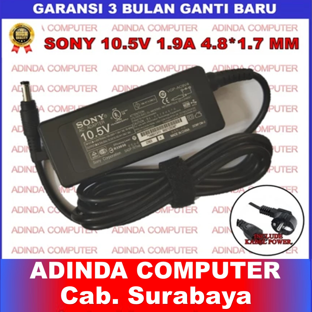 Adaptor Charger Laptop Sony Vaio Pocket 10.5v 1.9a Vgp-Ac10v2