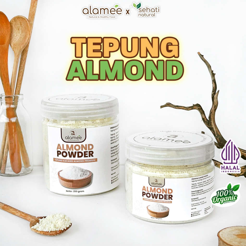 

ALAMEE Tepung Almond PREMIUM Bubuk Almond Powder Almond Flour Tanpa Campuran Gluten FREE 250gr