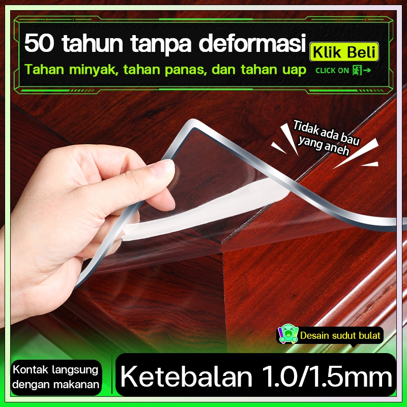 DUBOT Taplak Meja Bening Tebal 1/1.5mm Plastik Mika Meteran Plastik Mika Lemas Meteran Anti Air