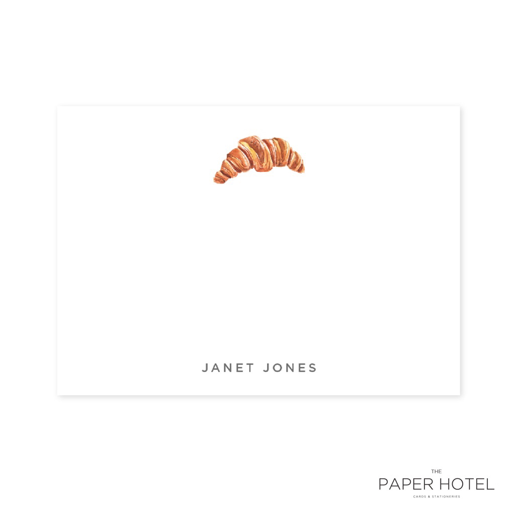 

1 Sided Notecard - The Croissant (Personalized Initials/Name, 16 pcs)