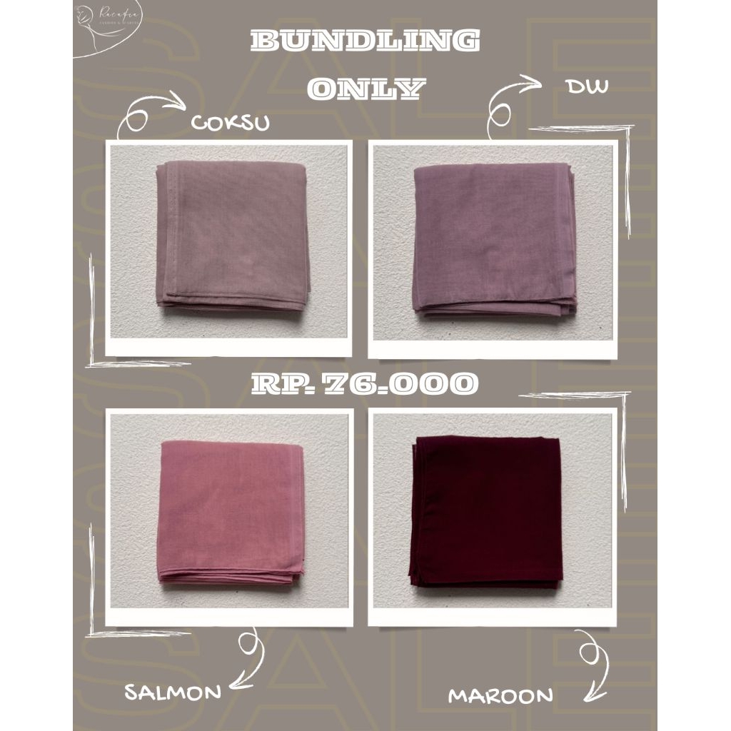 Racafia Hijab | Bundling Hijab Murah 4 pcs| Bundling Hijab Paris Jadul