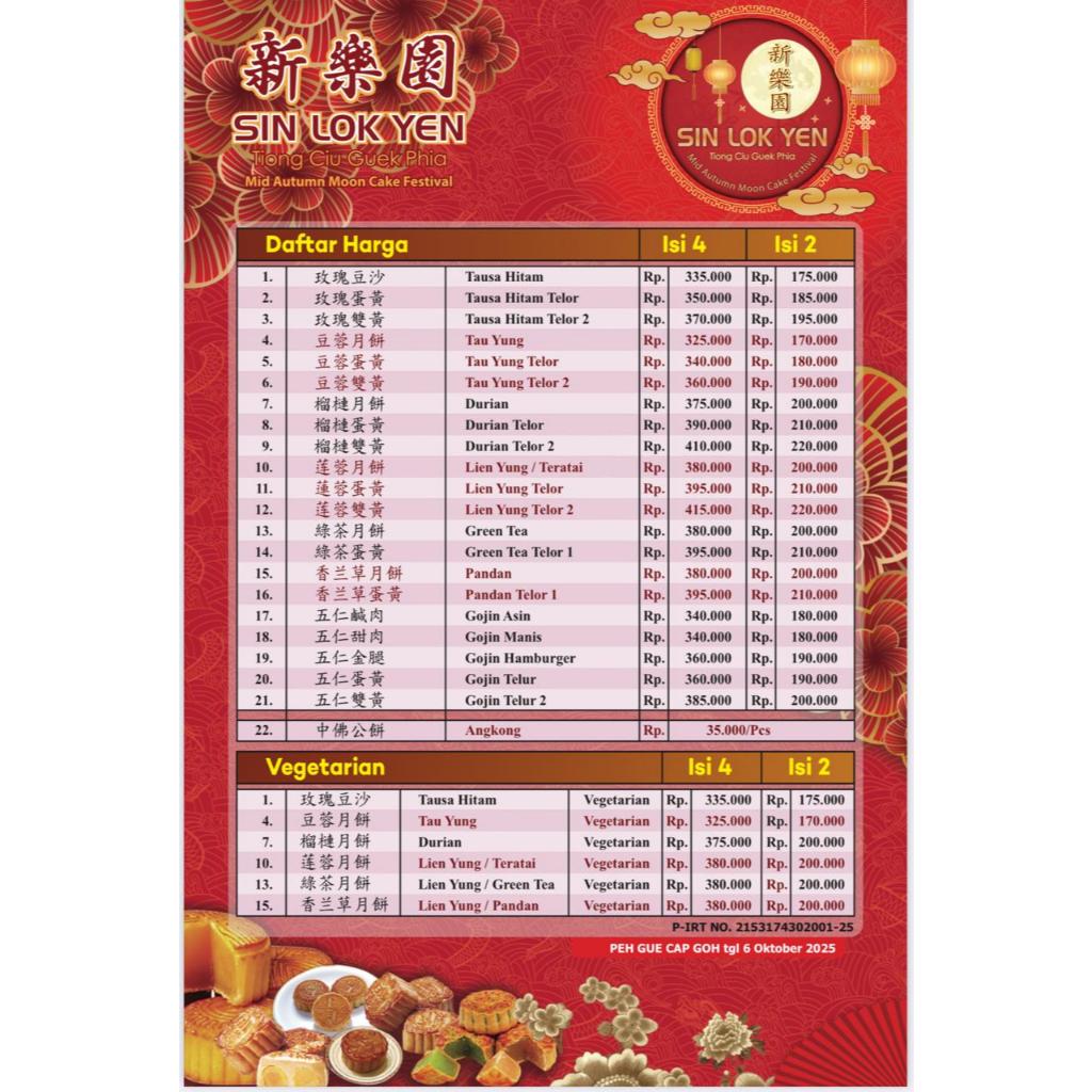 

Mooncake / Kue Bulan Sin Lok Yen 1 Dus isi 4 dan isi 2