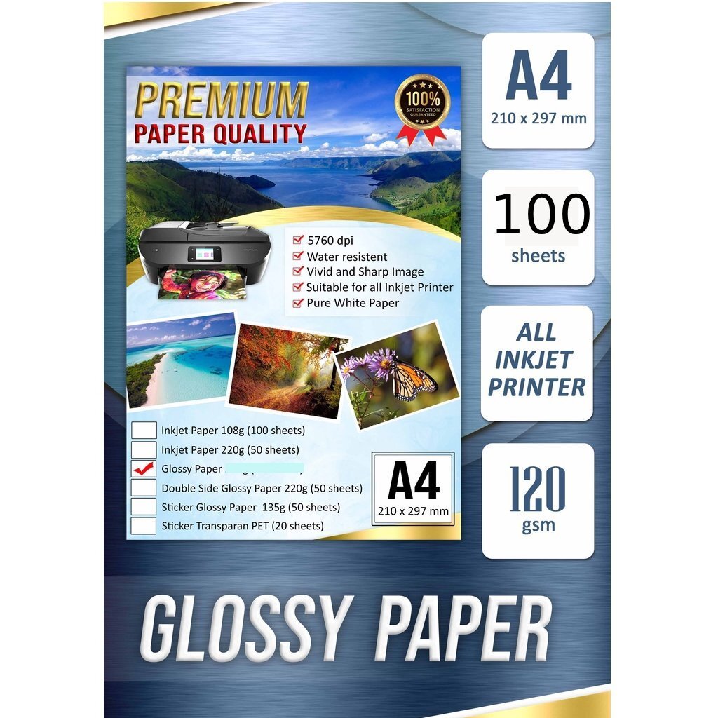 

Kertas Foto / Kertas Photo / Kertas Glossy Paper 120gsm A4