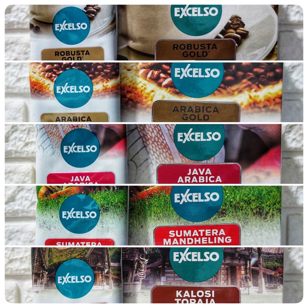 

Excelso Ground Coffee Kopi Bubuk Robusta Arabica Gold Java Bali Arabica Sumatera Mandheling Kalosi Toraja Sachet