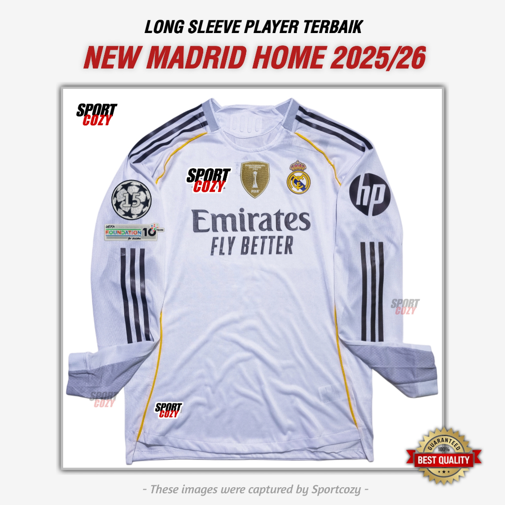 (PLAYER ISSUE LONG SLLEVE) JERSEY RM FC HOME NEW SEASON 2025/2026 JERSEY PLAYER ISSUE TERBAIK