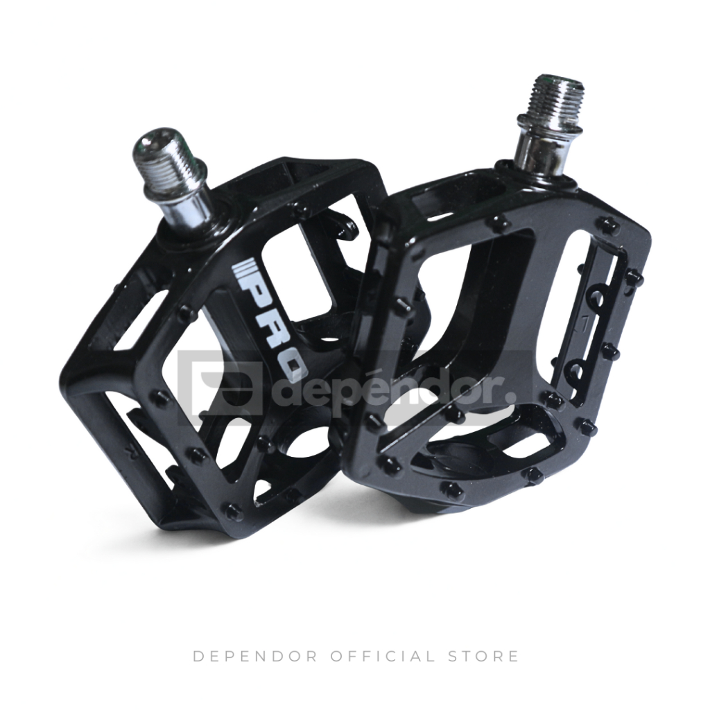 Pedal Sepeda MTB - Pro - Alloy - Black - Hitam - Bearing - Seli - Sepeda Lipat - Original - Dependor