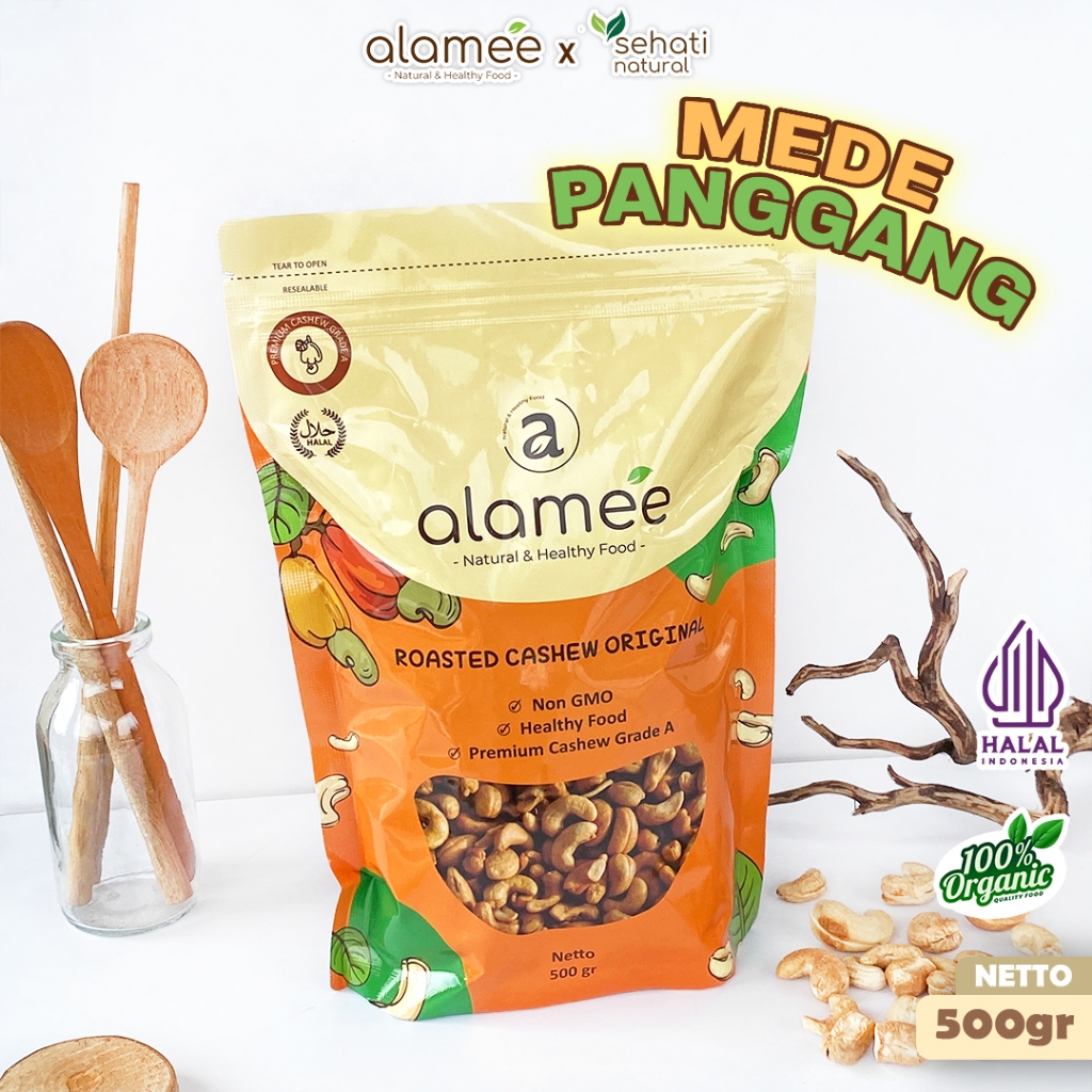 

Kacang Mede Panggang Oven Kualitas Premium Ukuran 500gr Roasted Cashew Nut Organic Mete Matang