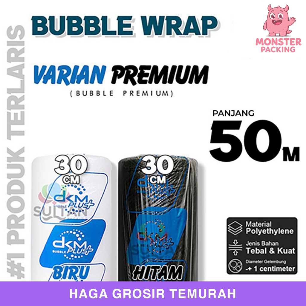 

Plastik Bubble Wrap 30cm x 50m Bubblewrap DKM PLUS PREMIUM TERMURAH / ROLL