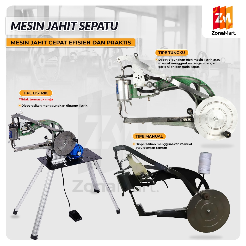 Mesin jahit sepatu tungku listrik manual