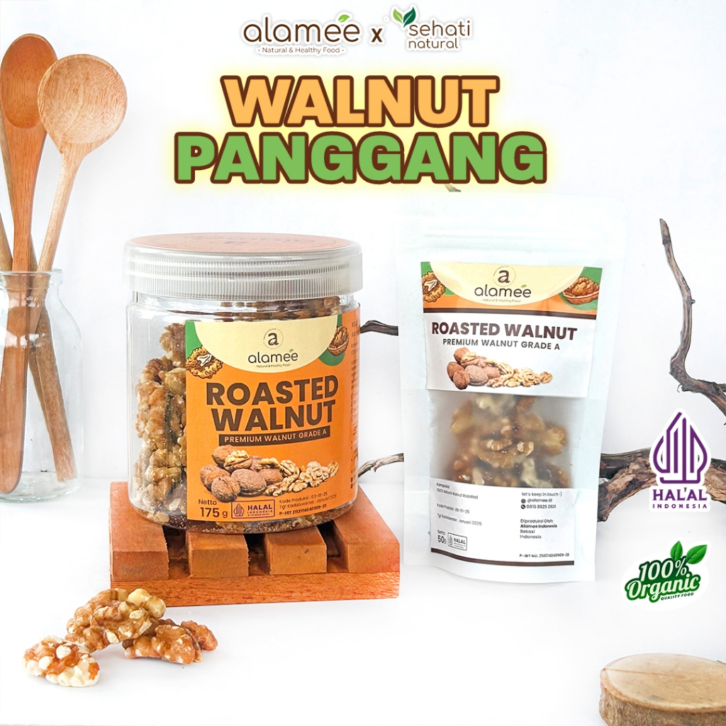 

Walnut Roasted Kacang Walnut Panggang Roasted Oven Kualitas Premium Grade A Organik Alami Sehat